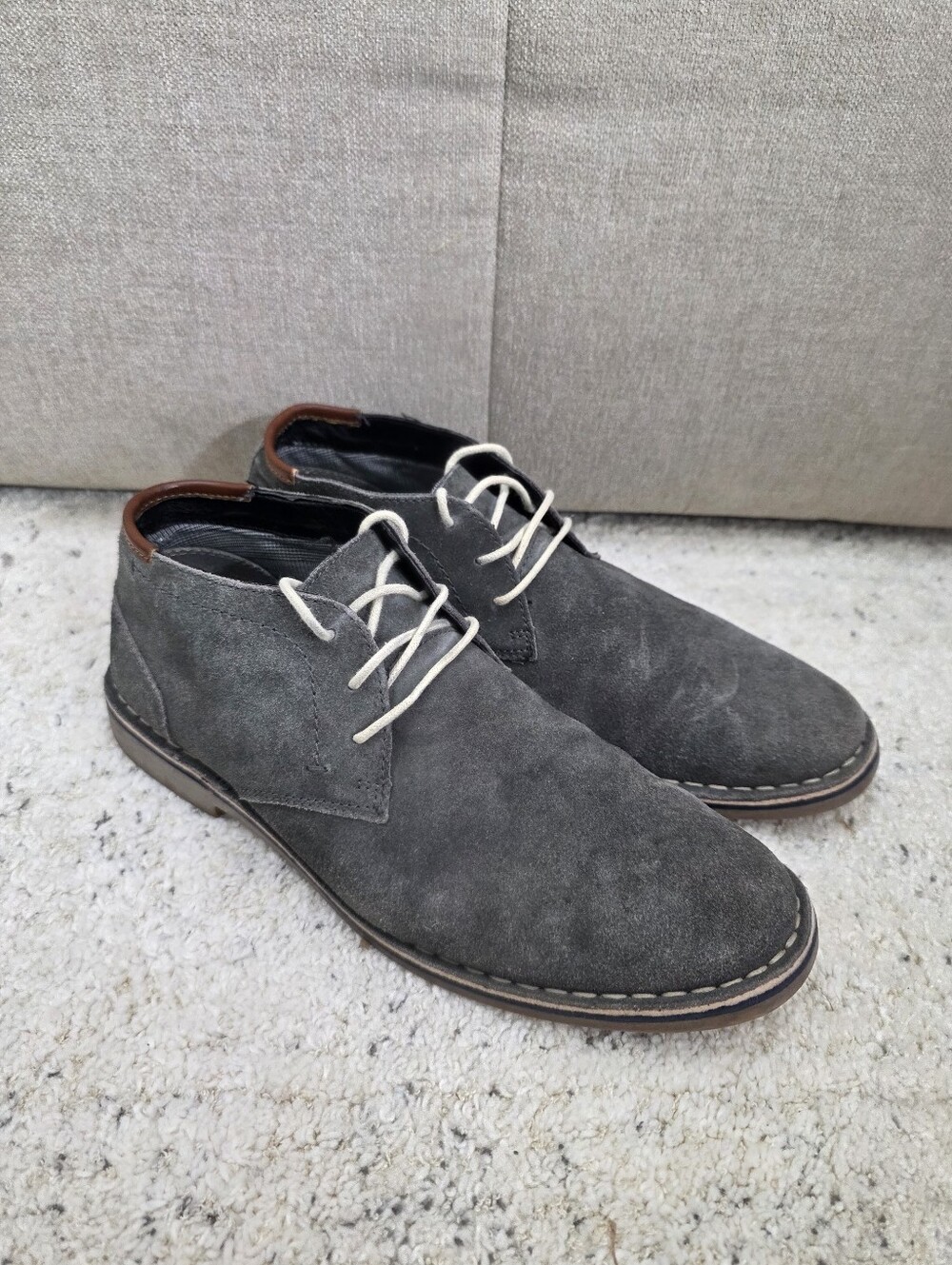 Men's Real Leather Gray Boots 10